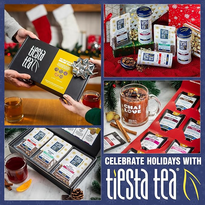 Tiesta Tea - Fireside Spice, Loose Leaf, Mulled Wine Herbal Tea, Premium Non-Caffeinated Blend, Makes Hot or Iced & Brews Up to 50 Cups, 5oz Refillable Tin