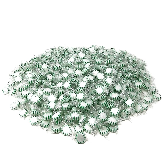 Halloween Spearmint Starlights Candy - 6 lbs - Spearmint Flavored Classic Starlight Old School Hard Candy Disks - Bulk American Vintage Candy Assortment - Individually Wrapped, 96 oz.