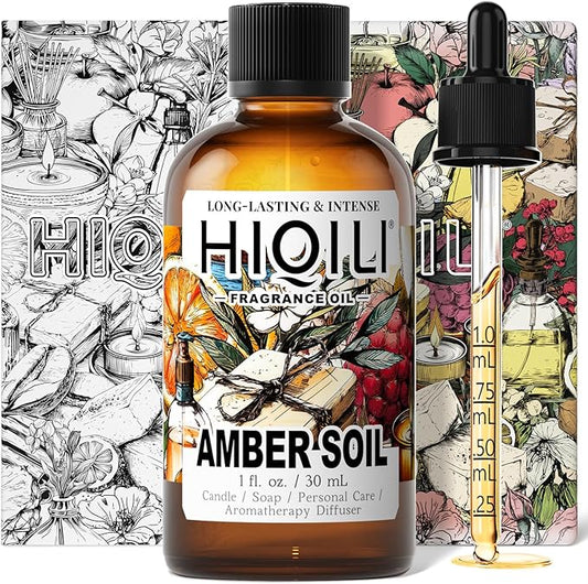 HIQILI Amber Soil Fragrance Oil for Diffuser, Inspired by H.er-mes T.erred' H, Perfume & Hair Perfume Mist Making - Citrus, Pepper & Woody Notes, Long-Lasting Scent - 1 Fl Oz