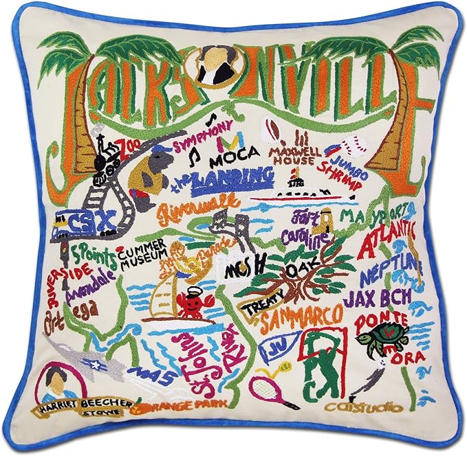 Catstudio Jacksonville Embroidered Decorative Throw Pillow