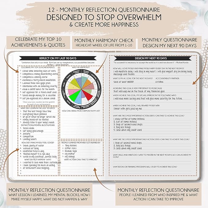 Life Mastery Planner - A 12 Month Journey to Crush Your Goals, Increase Productivity, Passion, Success & Happiness - Weekly & Monthly Life Planner, Habit-Tracker, Gratitude Journal & Organizer