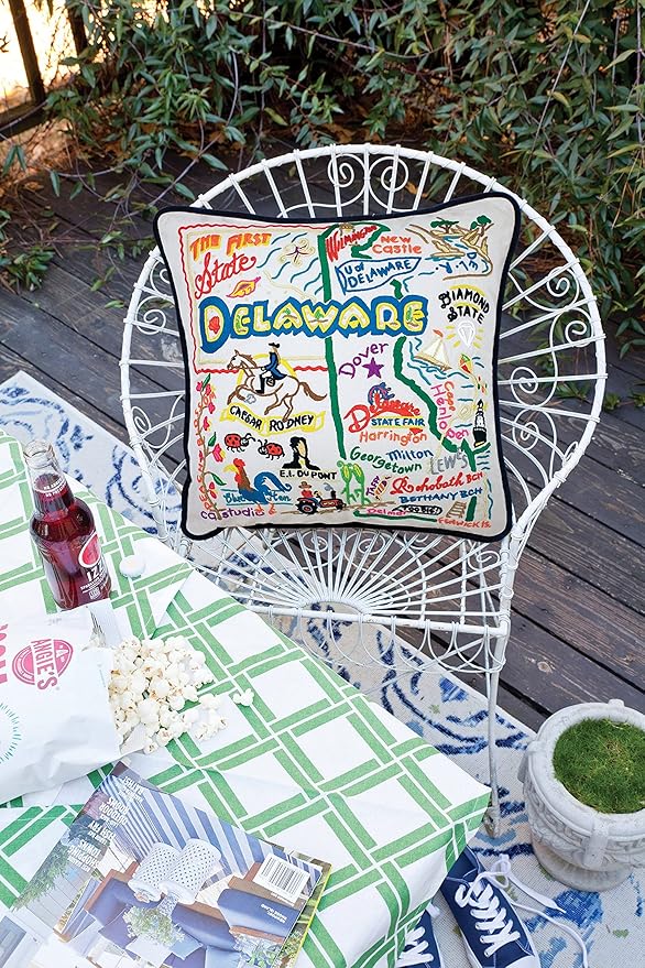 Catstudio Delaware Embroidered Decorative Throw Pillow