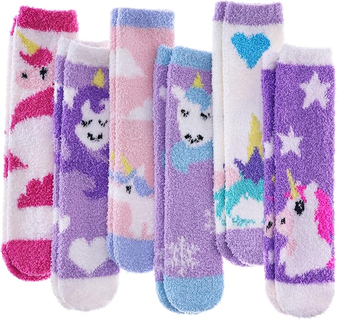 LINEMIN Womens Fuzzy Socks Cozy Fluffy Winter Warm Slipper Socks Microfiber Soft Home Sleeping Socks