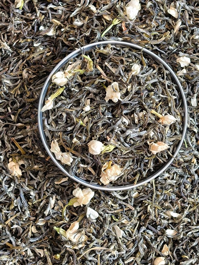 Spring Tips Jasmine Green Tea – Bulk Loose Leaf Chinese Tea, Smooth and Aromatic – 300g / 10.6oz – 茉莉春毫