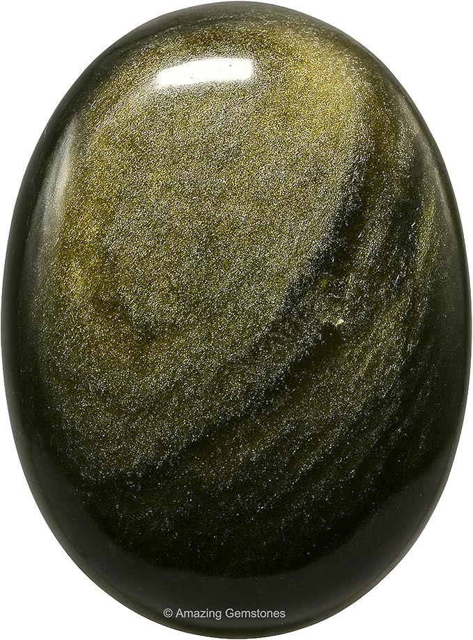 Amazing Gemstone Golden Sheen Obsidian Crystals and Healing Stones - Large Palm Stone Crystals Piedra - Crystal for Good Luck, Positive Energy, Meditation - Unique Stocking Stuffers, Gifts for Women