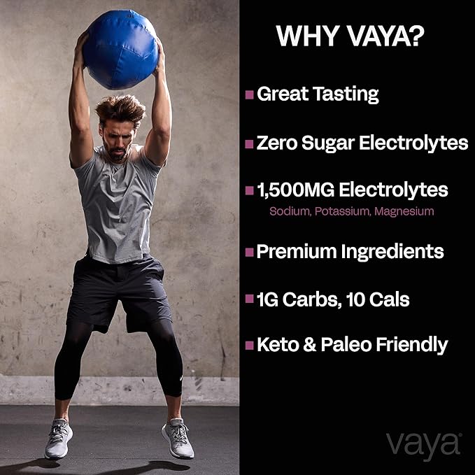Vaya - Sugar Free Electrolyte Powder Packets – Give Your Body Instant Hydration - with Fasting Electrolytes – Great Tasting - Hydration Packets + Vitamin C - Variety Pack - 24 Stick Packs