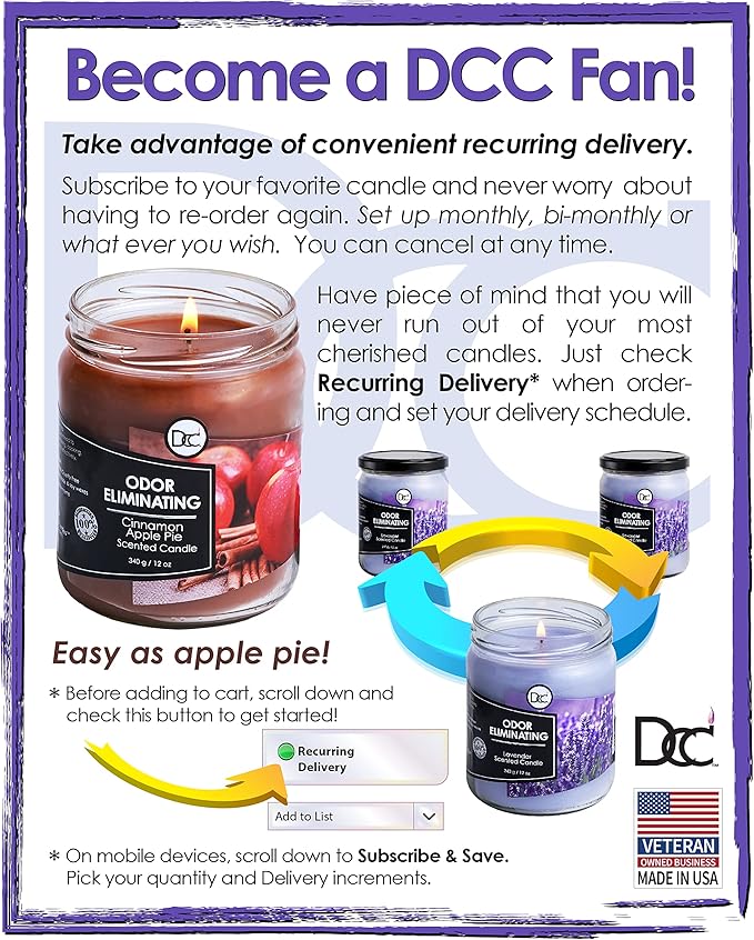 Baby Powder Two Pack Odor Eliminating Highly Fragranced Candle - Eliminates 95% of Pet, Smoke, Food, and Other Smells Quickly - Up to 80 Hour Burn time - 12 Ounce Premium Soy Blend