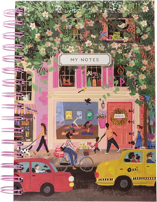 Graphique Hardbound Spiral Journal, 160 Ruled Pages Hard Cover Notebook, Diary, Lists, Record Month and Date, Premium Paper, Joyful Landscapes, 6” x 8”