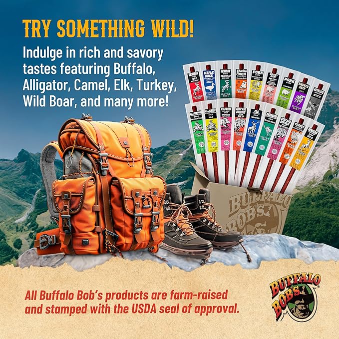 Buffalo Bob's Wild Game Meat Snack Stick - Honey Ham Stick 10 Pack