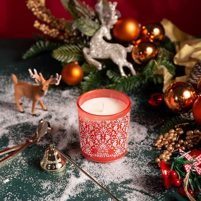 ROMIIE ZOI Christmas Scented Jar Candle - 6oz Soy Wax Candle - Infused with Floral Aroma - with Beautiful Keepsake Box Special for Holiday Gifts