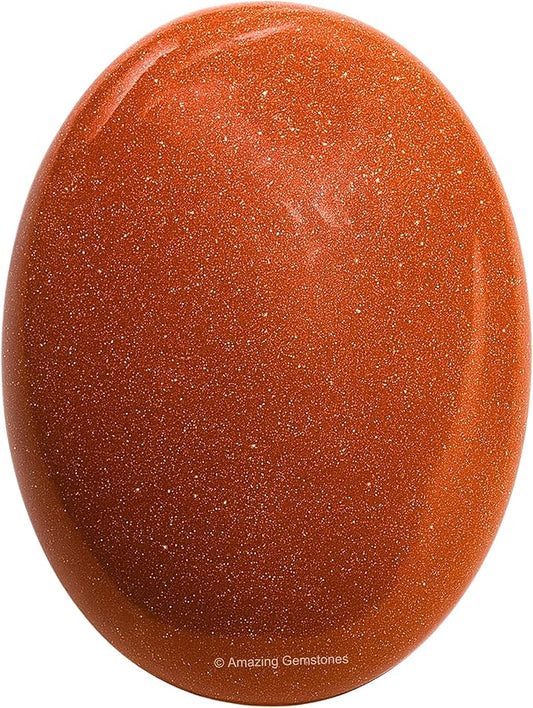 Amazing Gemstone Red Goldstone Crystals and Healing Stones - Large Palm Stone Crystals Piedra - Crystal for Good Luck, Balanced Positive Energy, Meditation - Unique Stocking Stuffers Gifts for Women