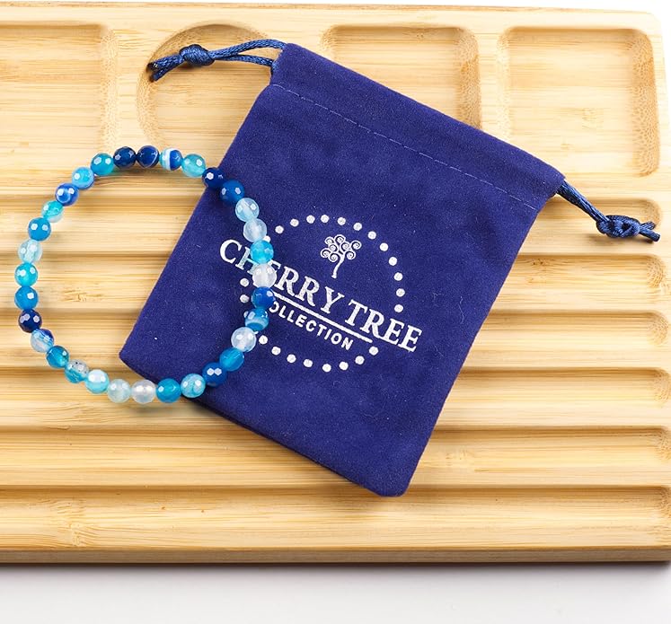 Cherry Tree Collection - Small, Medium, Large Sizes - Gemstone Beaded Bracelets For Women and Men - 6mm Round Beads