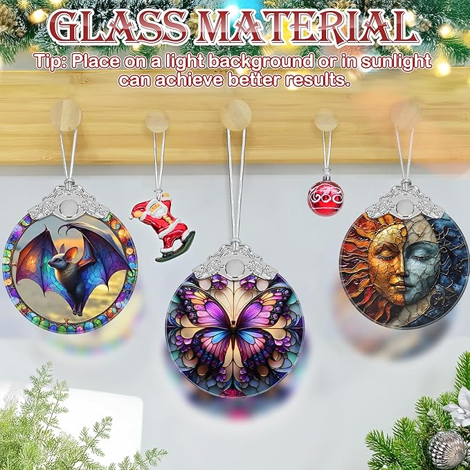 Christmas Ornament, 2025 Ornaments for Christmas Tree, Stained Glass Hanging Ornament, Holiday Ornaments, Unique Gift Idea - Butterfly