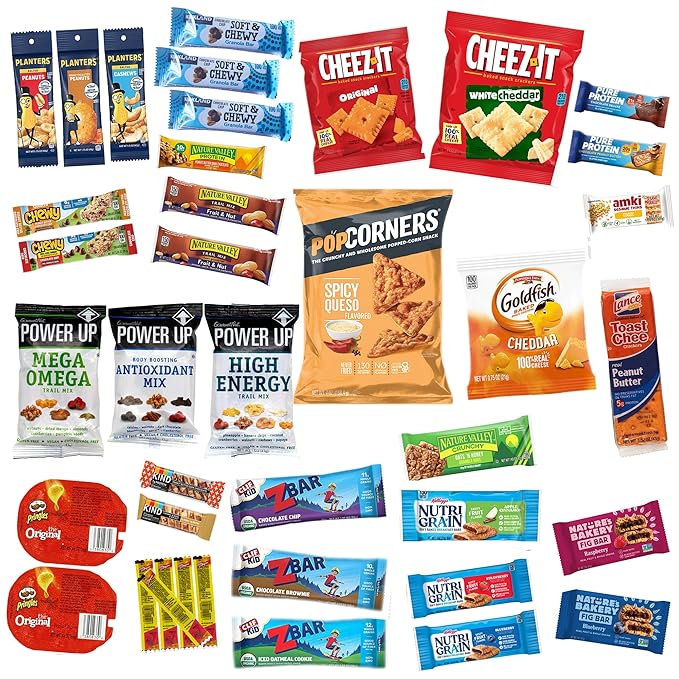 Jumbo Jumble Snack Box (40 Count) Protein Gift Care Package Snacks Variety Pack for Adults Teens Kids Men Women College Office Birthday (Protein Set)
