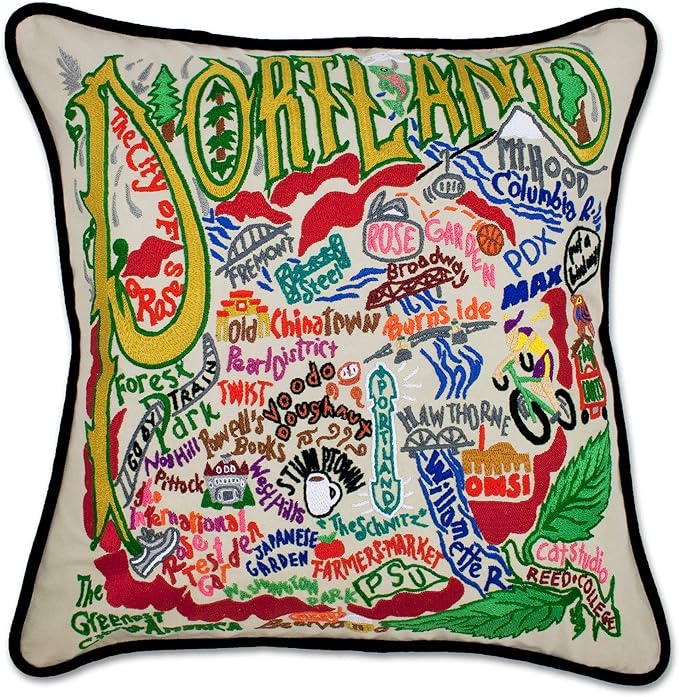Catstudio Portland (Oregon) Embroidered Decorative Throw Pillow