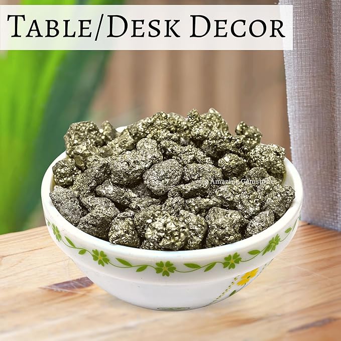 Amazing Gemstone 2 Pieces Pyrite Raw Crystals and Healing Stones, Natural Rocks for Tumbling and DIY Raw Stones and Crystals