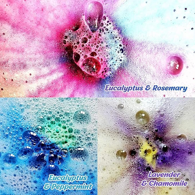 Aromatherapy Bath Bomb Set for Women & Men! Healing Essential Oil Bath Bombs Gift Box with 18 Large Natural Moisturizing Bath Fizzies Bulk Wrapped BathBomb Gift Set for Dry Skin