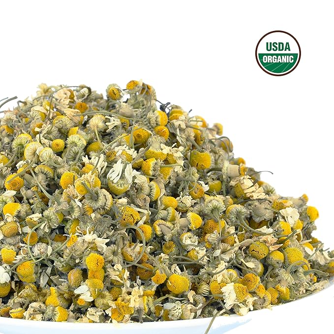 Chamomile Tea 1LB (16Oz) 100% CERTIFIED Organic (USDA seal) Chamomile Flowers Herbal Tea (Matricaria Chamomilla) in 1 lb Bulk BPA-free Resealable Bags from U.S. Wellness