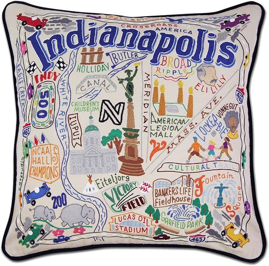 Catstudio Indianapolis Embroidered Decorative Throw Pillow