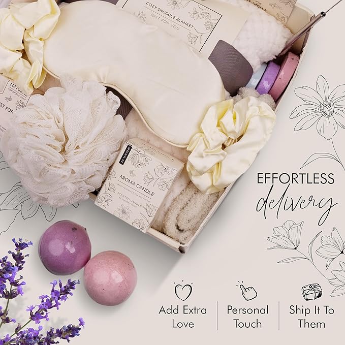 Get Well Soon Gifts for Women, Care Package Gift Feel Better Basket Warm After Surgery Recovery Encouragement Gift Thinking of You Box with Blanket Coffee Wine Tumbler for Women Friends Female