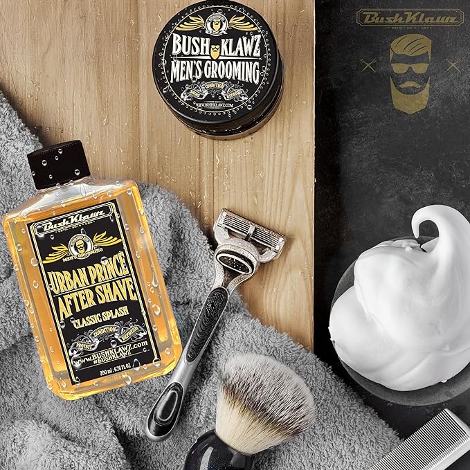 BushKlawz Classic Refreshing Cooling Soothing BarbershopBarbershop After Shave Lotion Balm Toner Splash Urban Prince Satisfy all Types of Viking Cannon Black Prime AfterShave Tonic Cologne