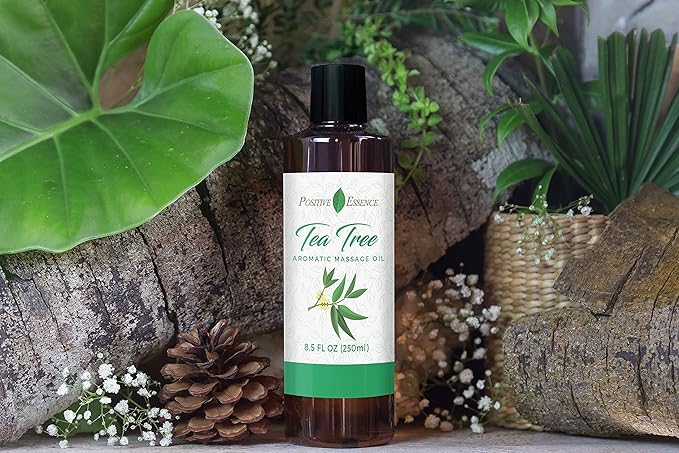 Tea Tree Massage Oil, Body Oil for Massage Therapy - Made with Jojoba, Vitamin E and Pure Essential Oil, Body & Mind Relaxation