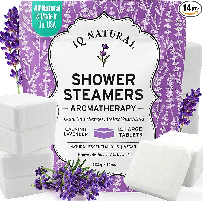 Lavender Shower Steamers Aromatherapy for Women- USA Made - Shower Bombs Aromatherapy for Women, Vapor Shower Tablets, Menthol Shower Scent Steamers Cold and Flu, Organic Shower Steamer