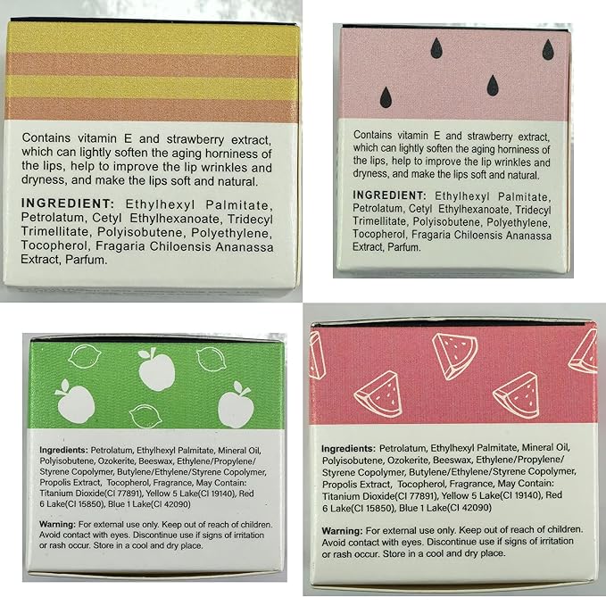 3 PCS Bee Lip Balm Lip Mask Honey Pot, Honey & Strawberry & Watermelon Lip Sleeping Mask Overnight Moisturizing Honey Lip Balm, Hydrating Prevention Dry & Cracked Lip Scrubs Lip Care