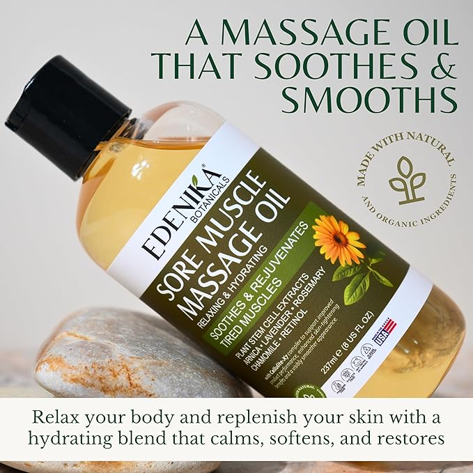 Arnica Sore Muscle Massage Oil for Massage Therapy, Relaxes, Soothes & Recoveres Stressed Muscles, Joint & Muscle Relief Rub & Massage Oil, 2-Pack