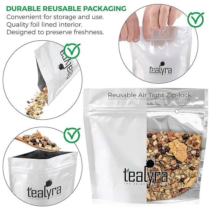 Tealyra - Cucumber Lemon Refresher Herbal Tea - Detox - Relaxing - Loose Tea - Ginger - Lemongrass - Bee Pollen - All Natural - 112g (4-ounce)