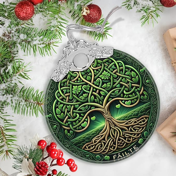 Christmas Tree of Life Stained Glass Ornament - Holiday Home Decor - Gift Exchange Present - The Tree of Wisdom