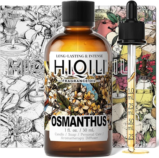 HIQILI Osmanthus Fragrance Oil, for Body Spray, Diffuser Use, Candle, Soap, and Women Perfume Making, Scented Essential Oil - 1 Fl Oz