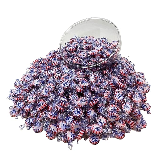 Sugar Free Peppermint Starlight Mints Hard Candy - 1 lb Bulk Bag Individually Wrapped Keto And Diabetic Friendly Gourmet Peppermint Flavored Candies (16oz)