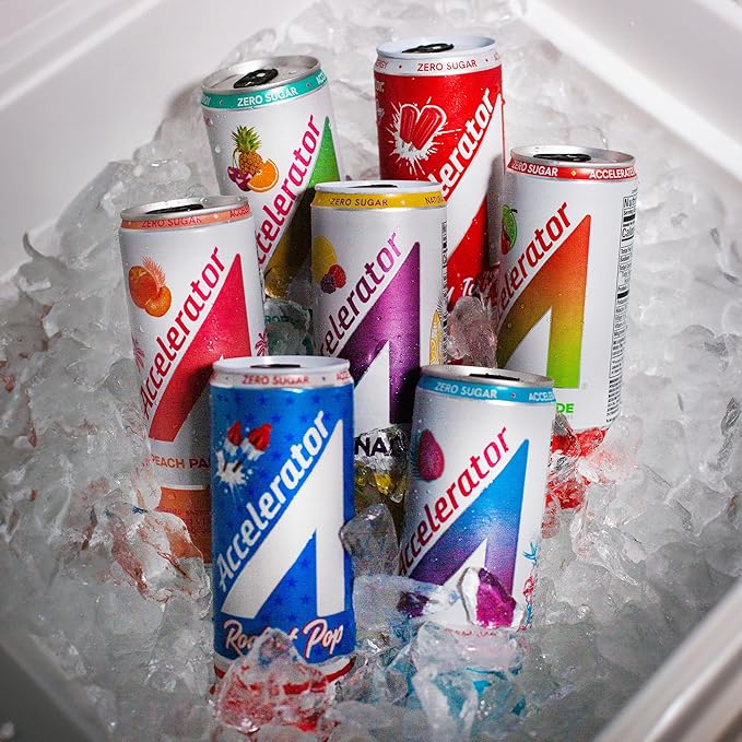 Accelerator Active Energy Drink Sugar Free Zero Carbs, Tropical Punch, 12oz can(12 pack) Enhanced Focus & Sustained Energy from 100% Natural Caffeine (200mg& Green Tea Extract