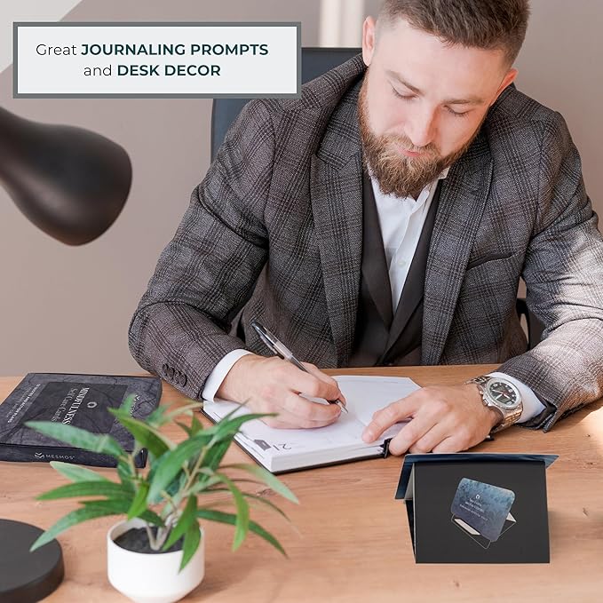 MESMOS 52 Mindfulness Cards with Action Plans. Relaxation Stress Relief Gifts for Men and Women, Positive Affirmation Cards, Anxiety Relief Items, Meditation Self Care Kit, Spiritual Gifts for Women