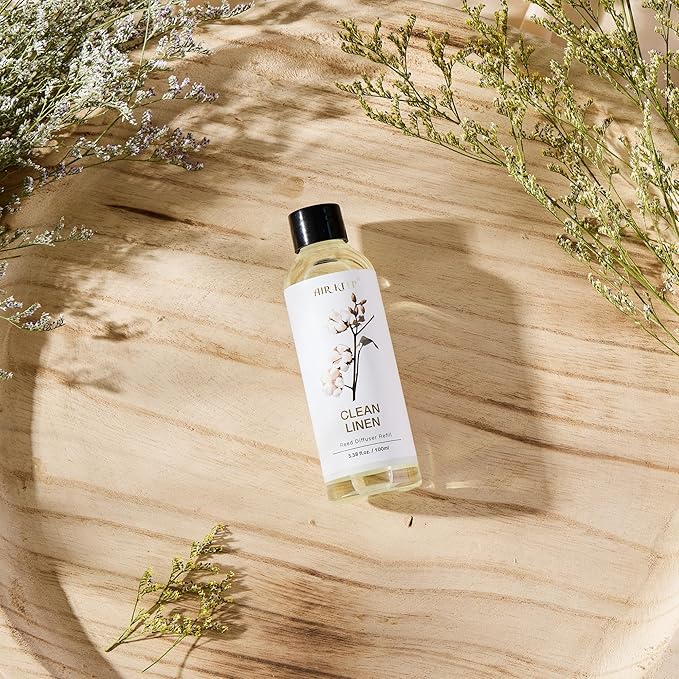 Airkeep Reed Diffuser Oil Refill/Clean Linen/3.38oz（100ml/1 Pack/Scented Oil Refill for Reed Diffuser Home Fragrance for Bedroom, Bathroom Office Home Decor