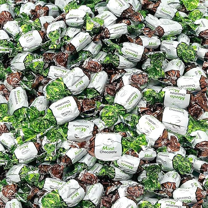Chocolate Filled Mints - 3 lbs - Refreshing After Dinner Mint Hard Candies Filled with Chocolates - Bulk American Vintage Candy Assortment - Individually Wrapped, 48 oz.