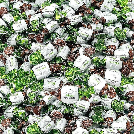 Chocolate Filled Mints - 3 lbs - Refreshing After Dinner Mint Hard Candies Filled with Chocolates - Bulk American Vintage Candy Assortment - Individually Wrapped, 48 oz.