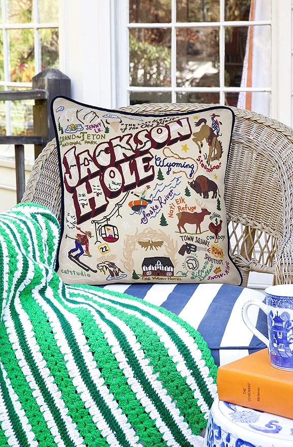 Catstudio Jackson Hole Embroidered Decorative Throw Pillow