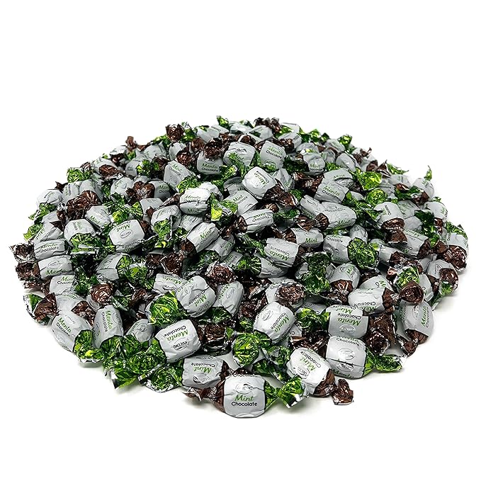 Chocolate Filled Mints - 3 lbs - Refreshing After Dinner Mint Hard Candies Filled with Chocolates - Bulk American Vintage Candy Assortment - Individually Wrapped, 48 oz.