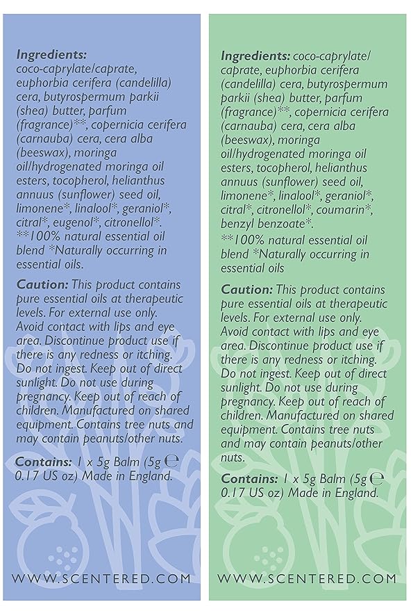 Scentered Aromatherapy Balm Stick Duo for Stress-Relief & Focus - Roll On Essential Oil Blends of Rosemary, Mint, Chamomile - Aromatherapy Gifts for Women - De-Stress & Focus