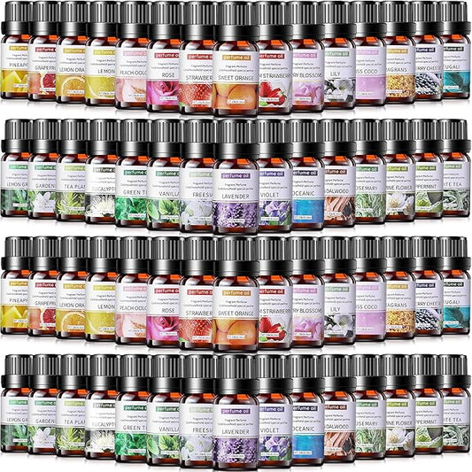 Nuanchu 26 Pcs Essential Oils Set 10ml Fragrance Oil Aromatherapy Kit for Diffuser Humidifier Aromatherapy-Oils for Candle Bath Bombs Making