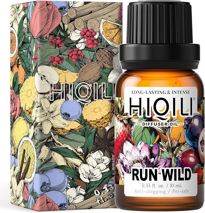HIQILI Run Wild Diffuser Oil for Aromatherapy, Inspired by C&K's Escap.e, Essential Oil Diffuser, DIY Perfume, New Car Scents - 0.34 Fl Oz