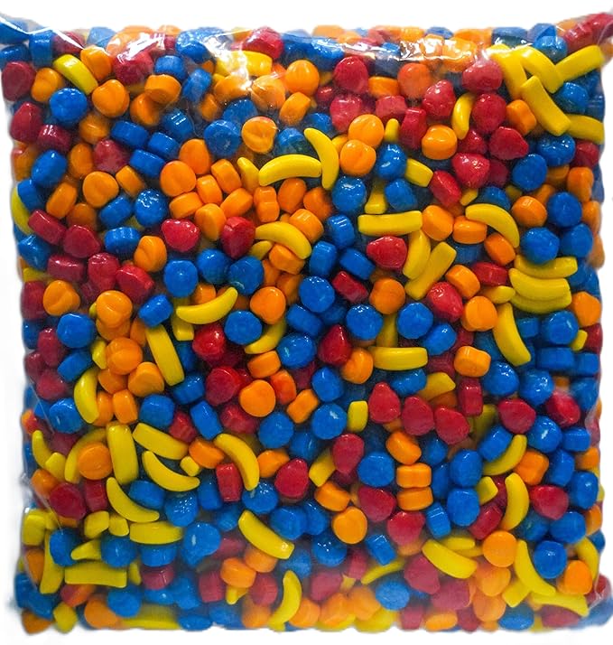 Fruit Shaped Candy - 2 lbs of Fresh Hard Sweet Banana Strawberry Peach Blueberry Vending Machine Candy