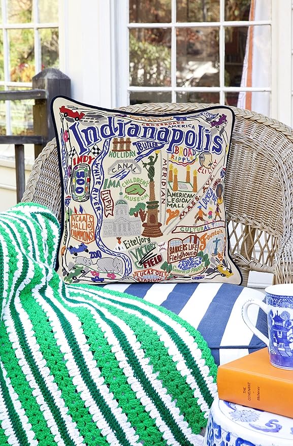 Catstudio Indianapolis Embroidered Decorative Throw Pillow