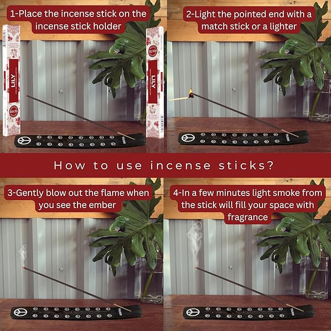 Lily Incense Sticks - Total 40 Insence-Sticks - Dual Pack of 20 Insense - Inciensos - Inscents - Natural Non Toxic Ingredients - Incents - Incence - Inscense - Insents