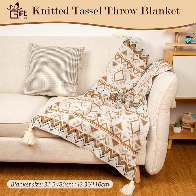 GiftAmaz Boho Gifts for Women, Self Care Gifts Get Well Soon Gift Basket, Include Bohemian Tumbler and Blanket, Fall Western Gift, Unique Birthday Christmas Gifts for Women Friends Wife Mom