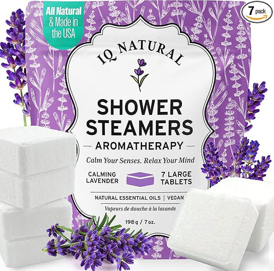 Lavender Shower Steamers Aromatherapy for Women- USA Made - Shower Bombs Aromatherapy for Women, Vapor Shower Tablets, Menthol Shower Scent Steamers Cold and Flu, Organic Shower Steamer