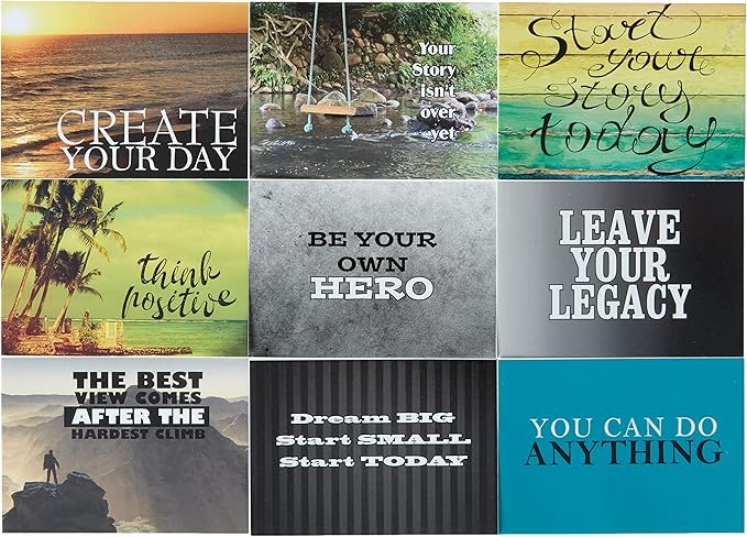 2nd Edition Mini Motivational & Inspirational Note Cards 2.5 x 3.5 in. Set of 50