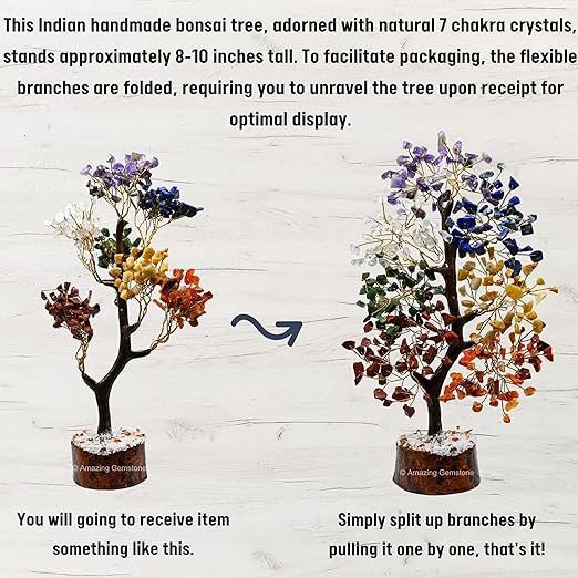 Amazing Gemstone Chakra Tree of Life Crystal Tree Gifts for Women - Spiritual Healing Crystals, Handmade Gemstone Ornament for Meditation, Yoga, and Home Office Decor Christmas Stocking Stuffer